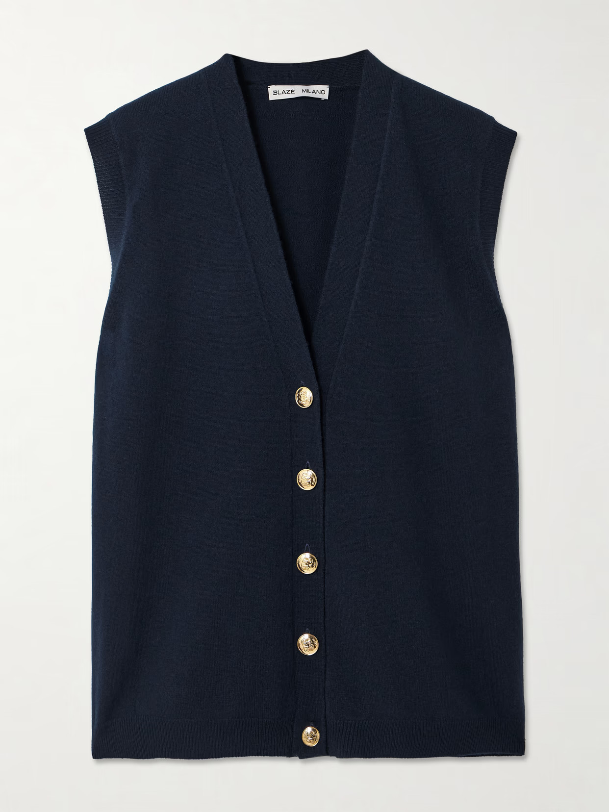 BLAZÉ Milano - Highland Wool And Cashmere-blend Vest - Navy | NET-A-PORTER (UK & EU)
