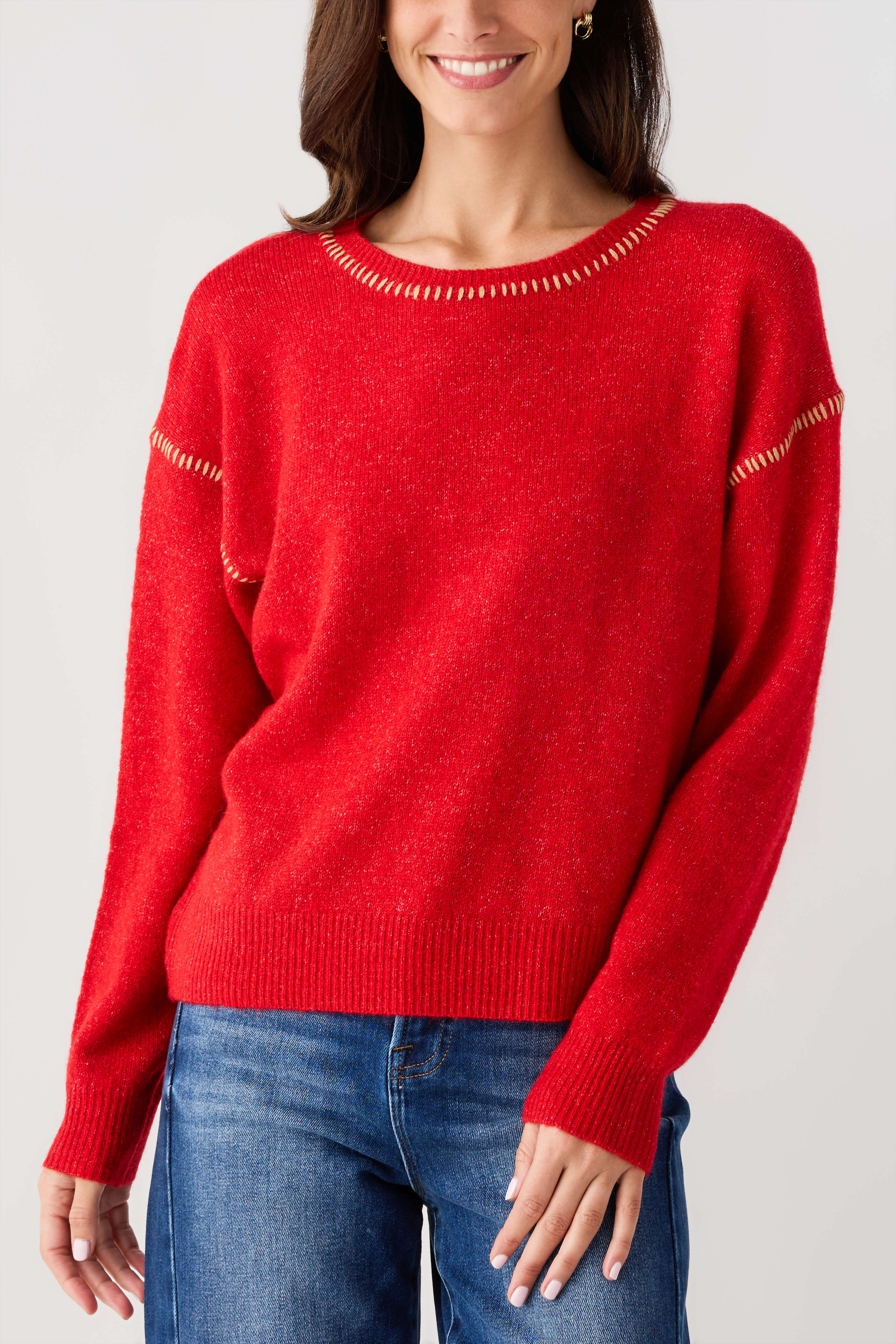 By Together Contrast Stitch Sweater | Social Threads