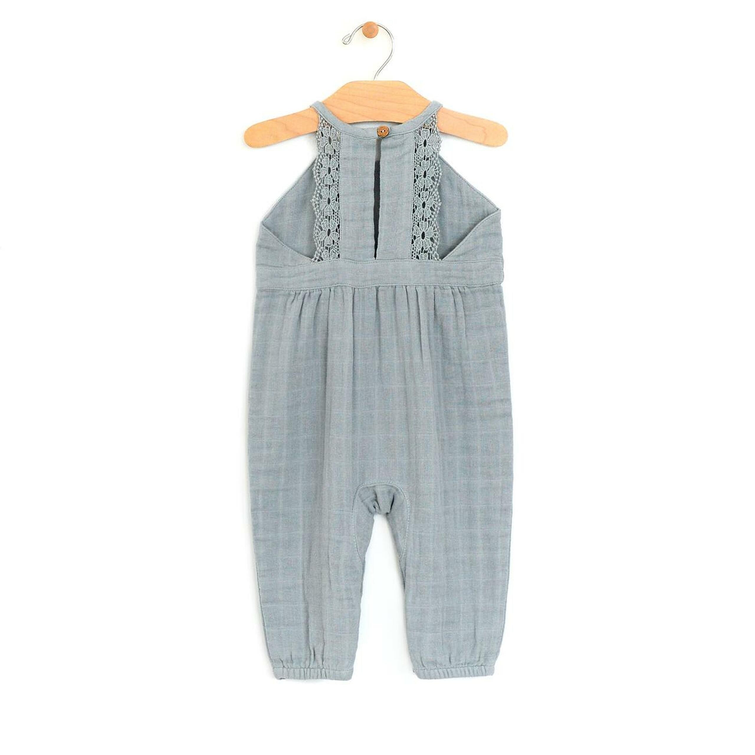 Muslin Lace Back Romper, Stillwater | SpearmintLOVE