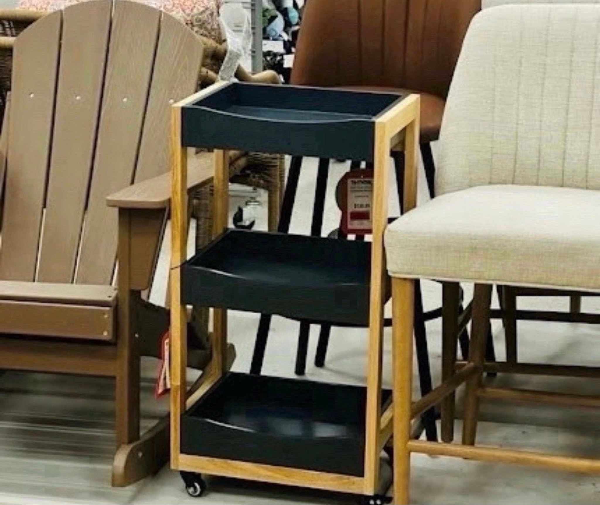 Organization, but make it aesthetic. 🖤 This 3-tier rolling cart with black trays and light wood framing is so versatile. Use it as a bar cart, a craft station, or even for extra bathroom storage!

#LTKHome