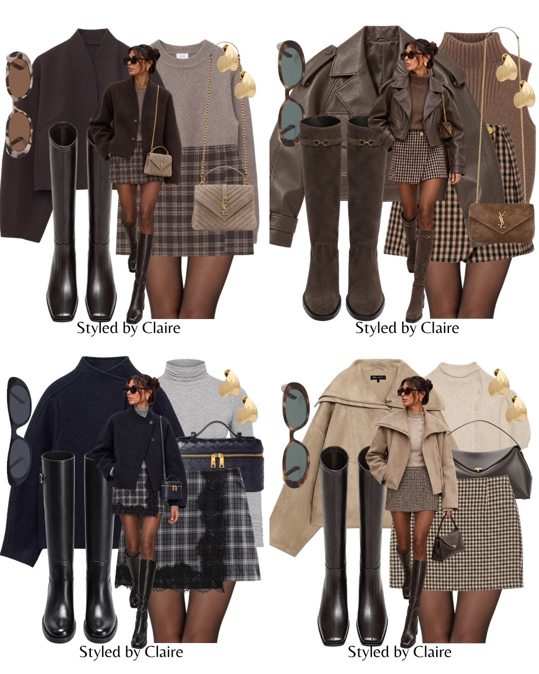 CHECK SKIRTS EDIT🍁
Tags: wool jacket navy brown knee high boots leather suede ysl Massimo dutti faux knit jumper turtleneck cashmere sunglasses earrings fashion city break autumn transitional inspo outfit ideas chic women’s Parisian style

#LTKstyletip #LTKautumn #LTKshoes
