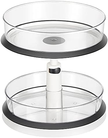 Kootek 2-Tier Lazy Susan Organizer, 11 Inches Height Adjustable Rotating Turntable, Spice Rack fo... | Amazon (US)