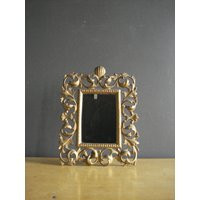 Gorgeous Ornate Framed Mirror - Vintage Metal Picture Photo Or Frame Gold Brass Look Ormolu Style | Etsy (US)