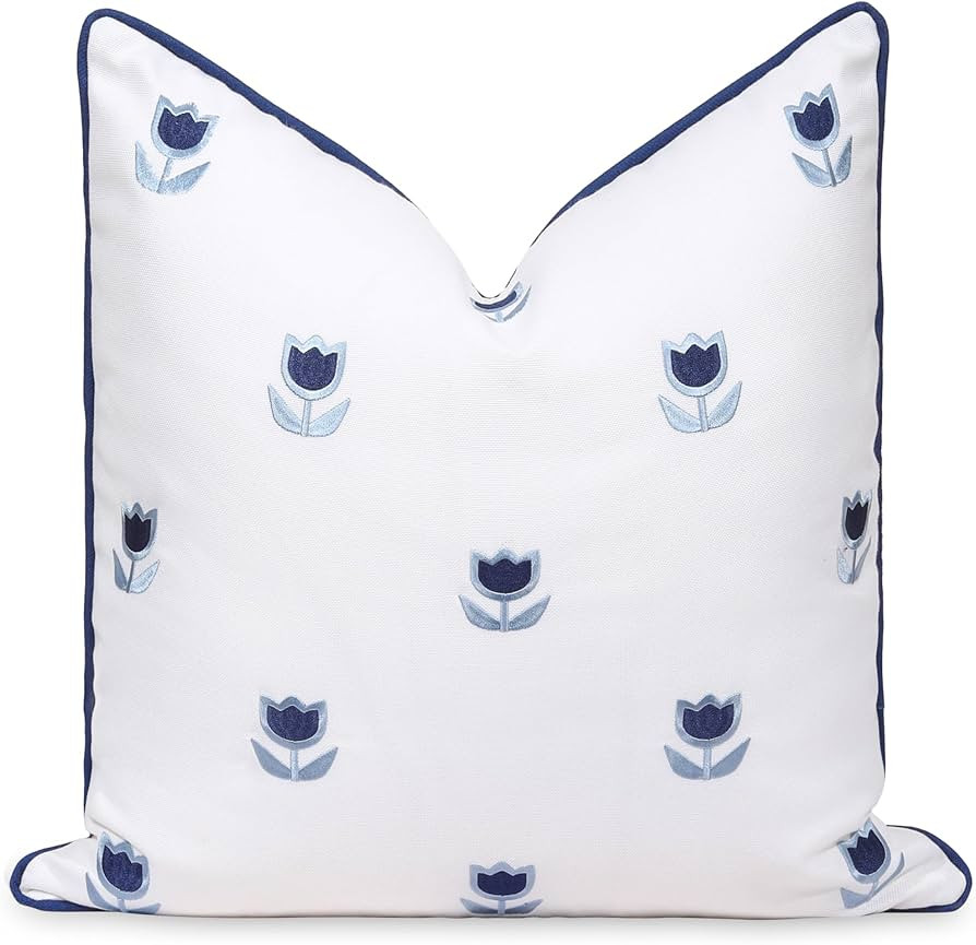 Hofdeco Premium Coastal Patio Indoor Outdoor Throw Pillow Cover Only, 20"x20" Water Repellent for... | Amazon (US)