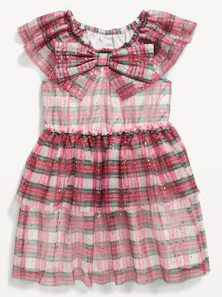 Flutter-Sleeve Tulle Tiered Dress for Toddler Girls | Old Navy (US)