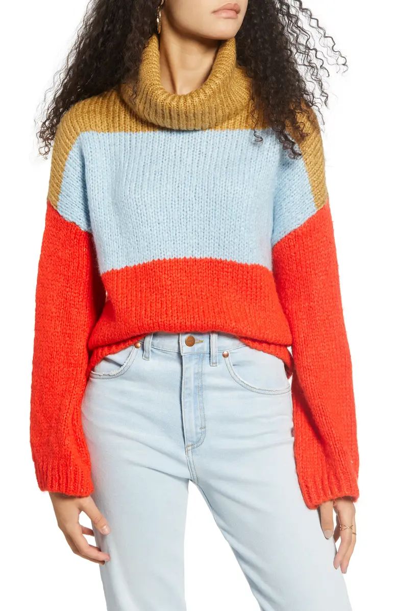 Chunky Colorblock Turtleneck Sweater | Nordstrom