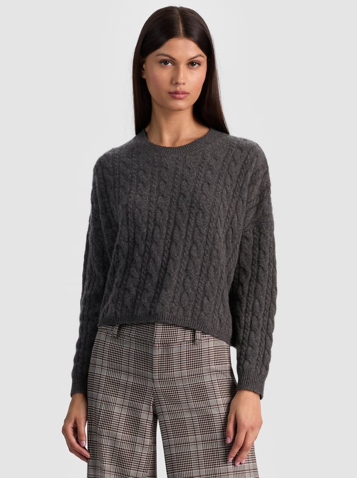 CECILIE CASHMERE CABLEKNIT PULLOVER | Alice + Olivia