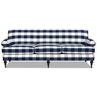 Alana 88 in. Rolled Arm Lawson French Country Woven Three-Cushion Tightback Sofa Couch with Metal... | The Home Depot