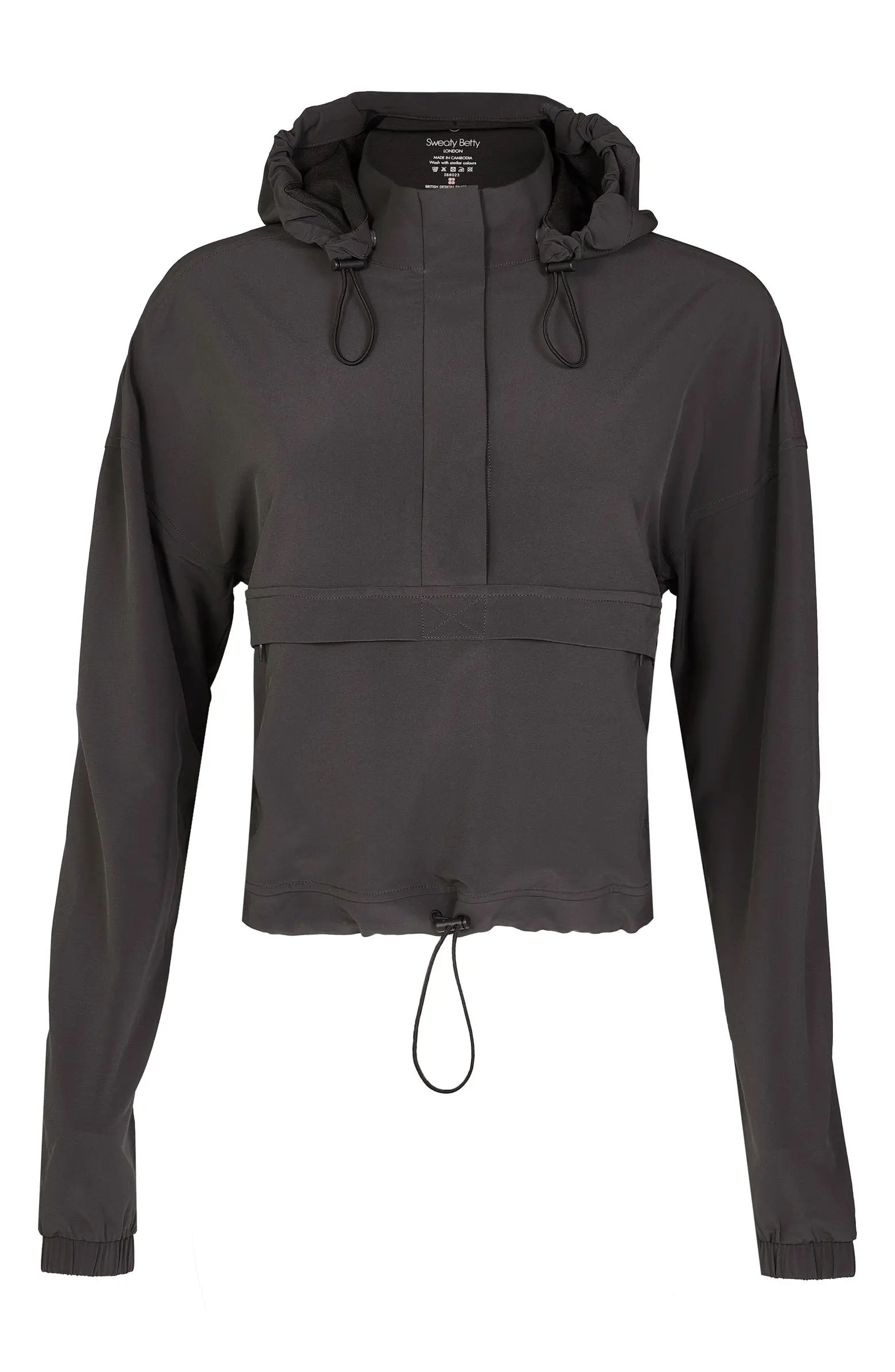 Sweaty Betty Crop Woven Track Jacket with Removable Hood | Nordstrom | Nordstrom