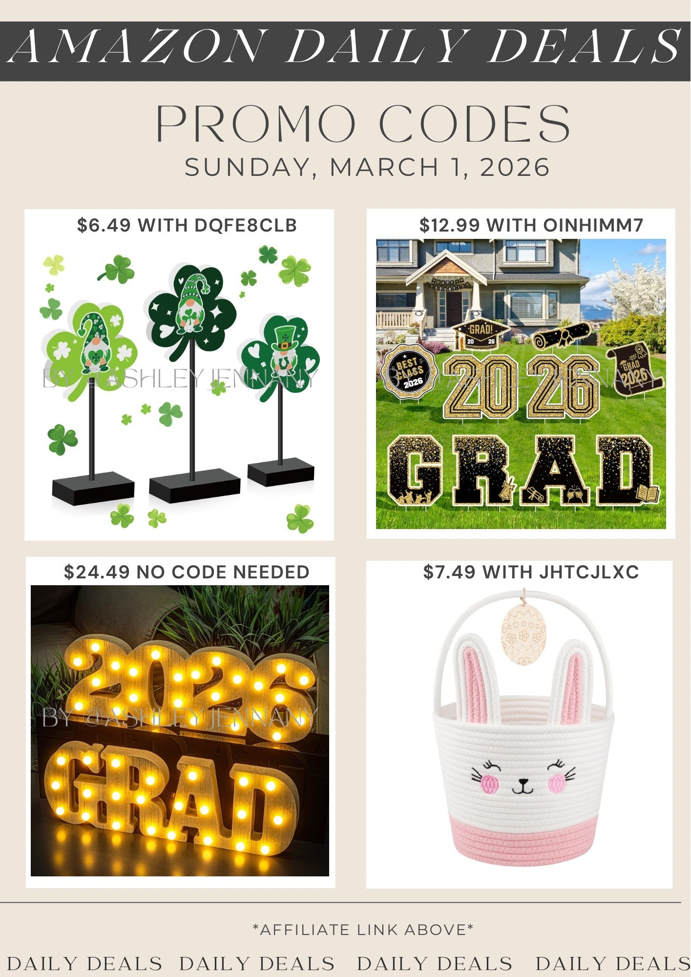 Amazon deals on seasonal decorations for St. Patrick’s Day, Easter and graduation

#LTKSeasonal #LTKSaleAlert