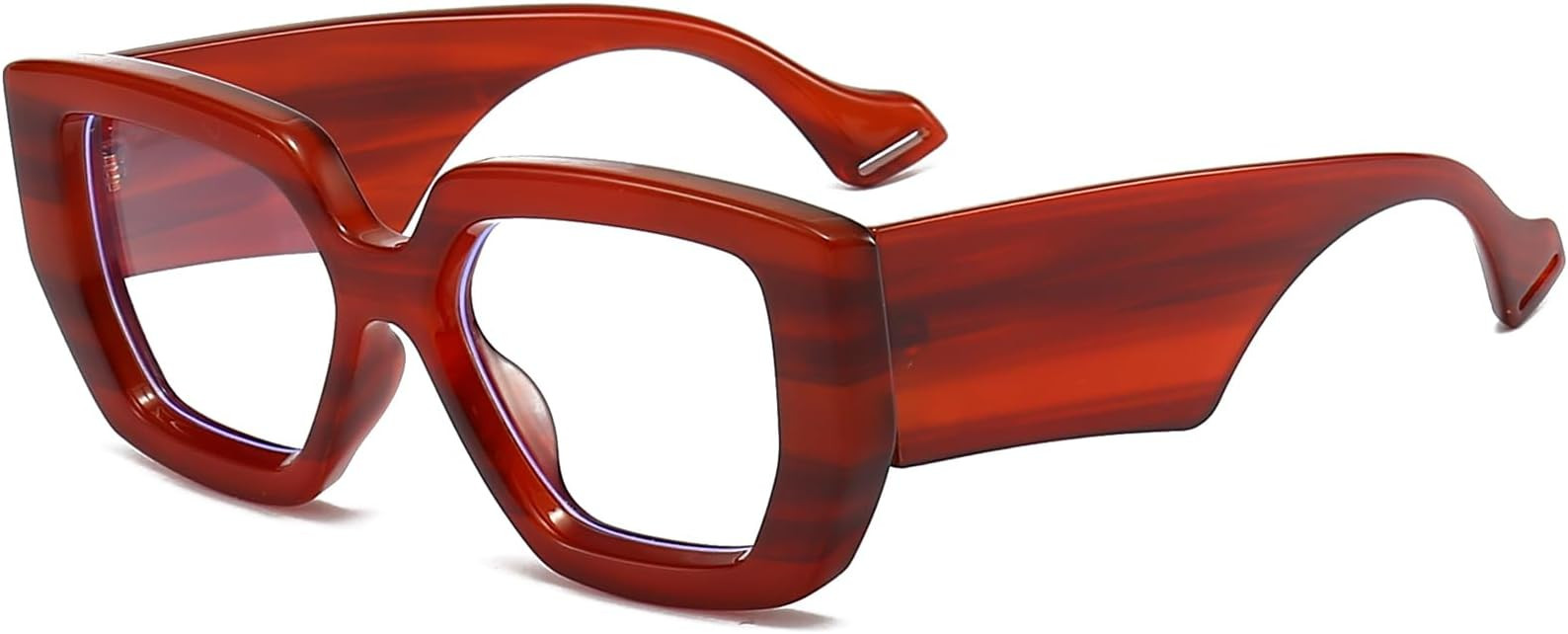 AIEYEZO Thick Frame Blue Light Glasses Men Women, Fashion Square Computer Eyeglass Anti Eyestrain... | Amazon (US)