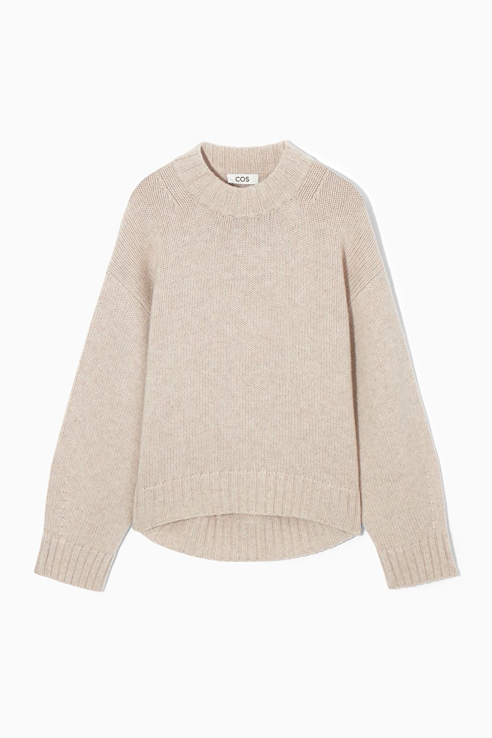CHUNKY PURE CASHMERE CREW-NECK JUMPER - CREAM - Knitwear - COS | COS (US)