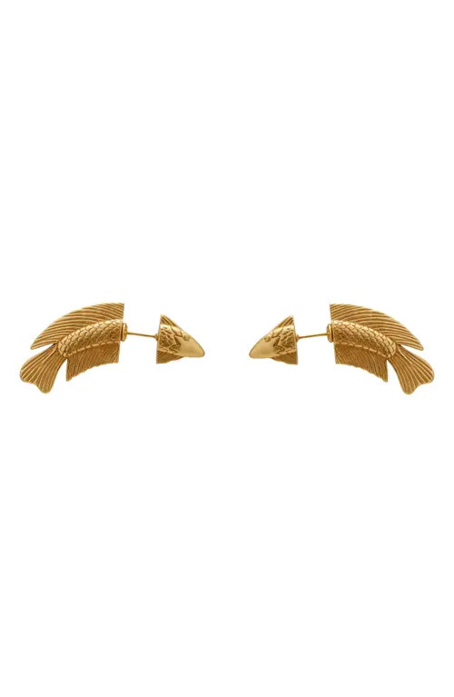 Cult Gaia Neemo Fish Ear Jacket Earrings in Antique Brass at Nordstrom | Nordstrom