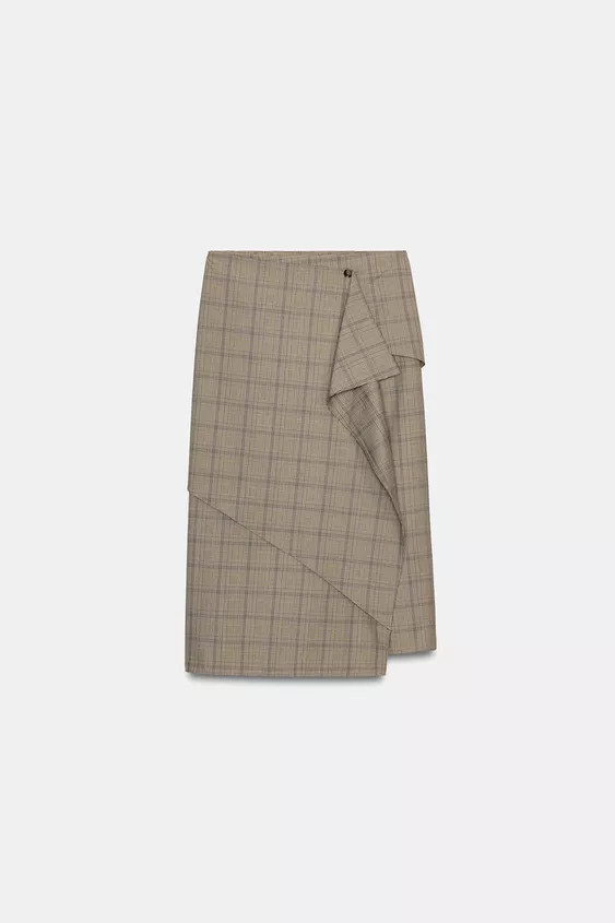 PLAID RUFFLED SKIRT ZW COLLECTION | Zara US