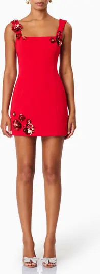 Elliatt Emma Floral Appliqué Cocktail Minidress | Nordstrom | Nordstrom