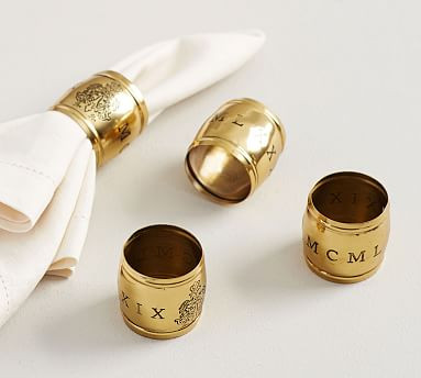 Roman Numeral Napkin Rings, Set of 4 | Pottery Barn (US)