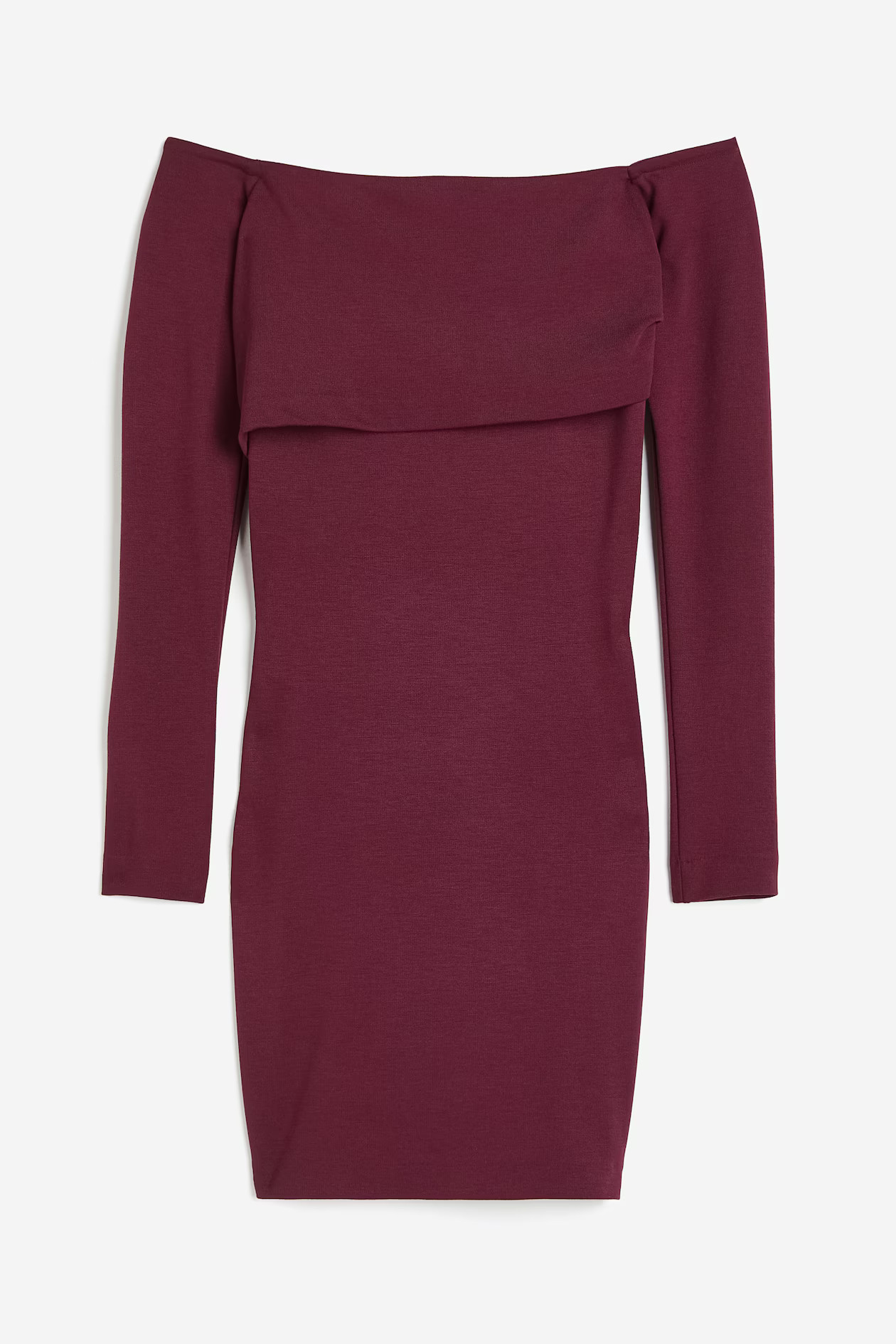 Off-the-shoulder Dress - Burgundy - Ladies | H&M US | H&M (US + CA)