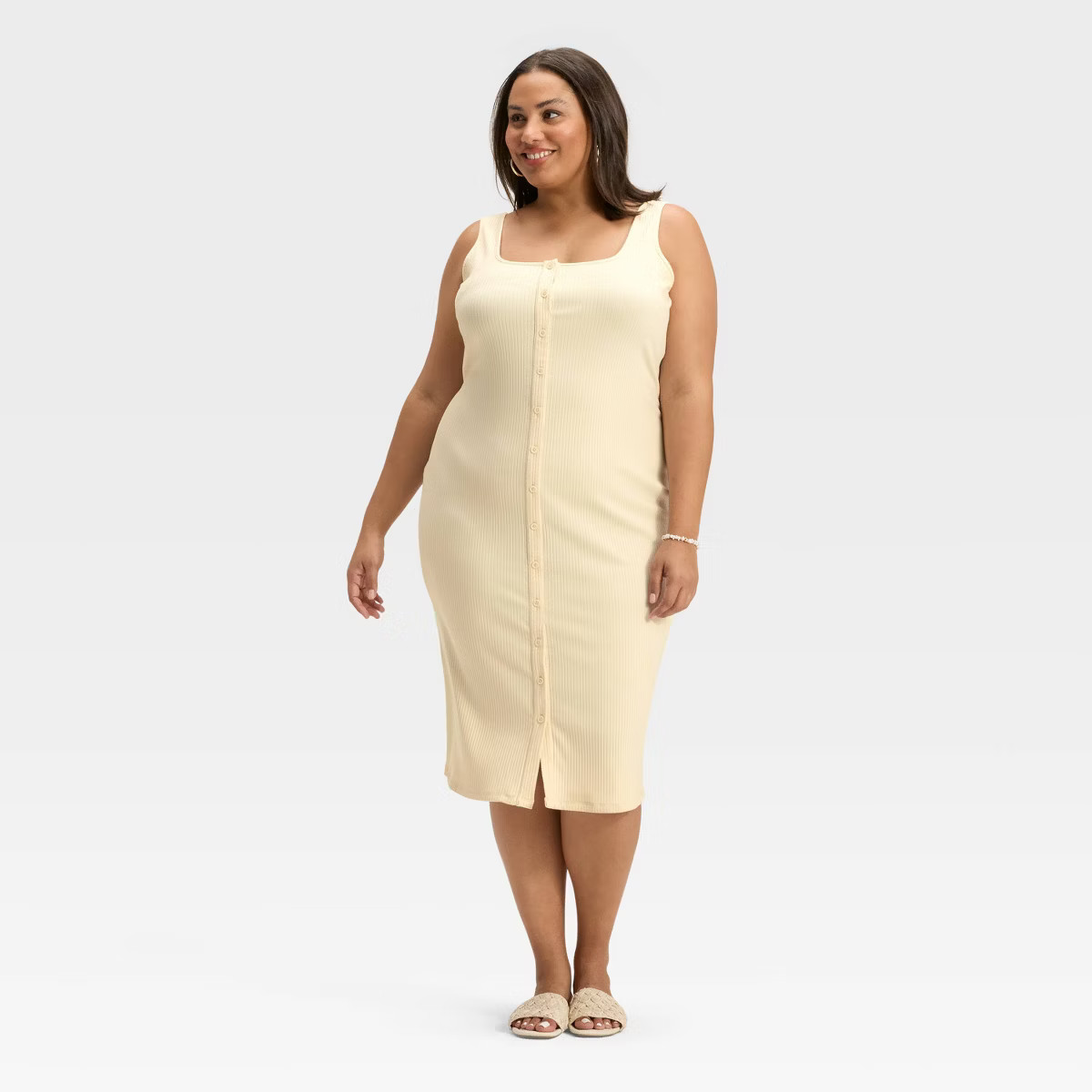 Women's Knit Button-Front Midi Dress - A New Day™ | Target