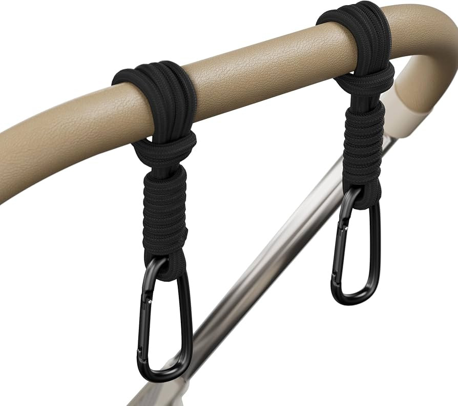 Baby Stroller Hooks, Universal Clips for Diaper and Mommy Bags, Heavy-Duty Hangers with Straps, P... | Amazon (US)
