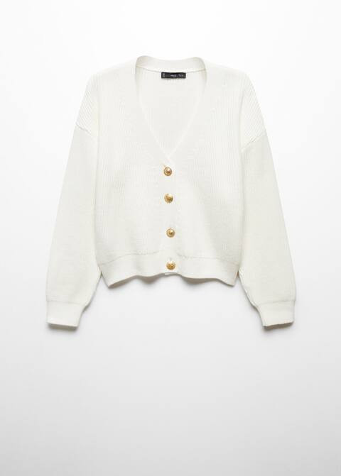Buttoned ribbed cardigan -  Women | Mango USA | MANGO (US)