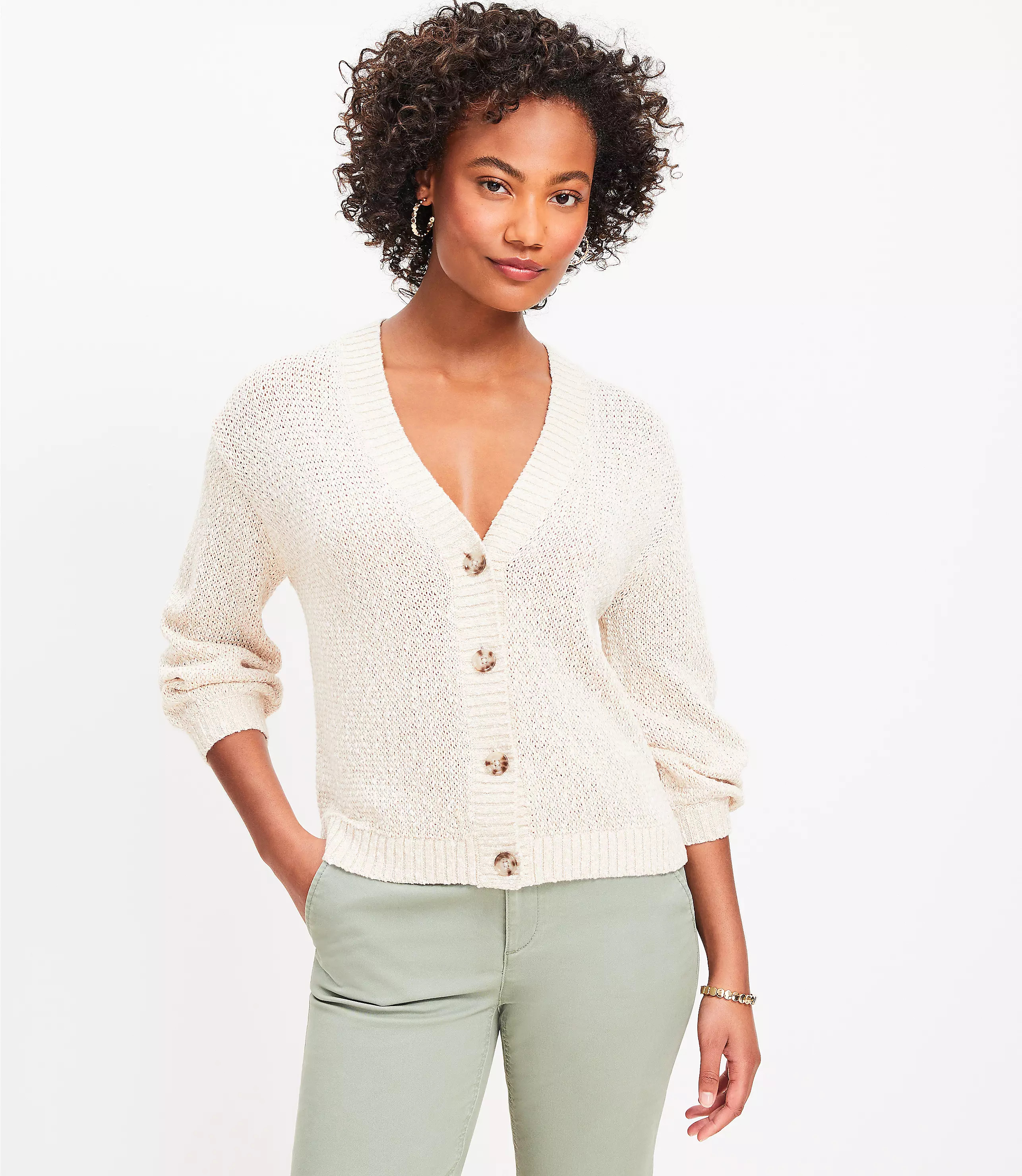 Marled V-Neck Cardigan | LOFT