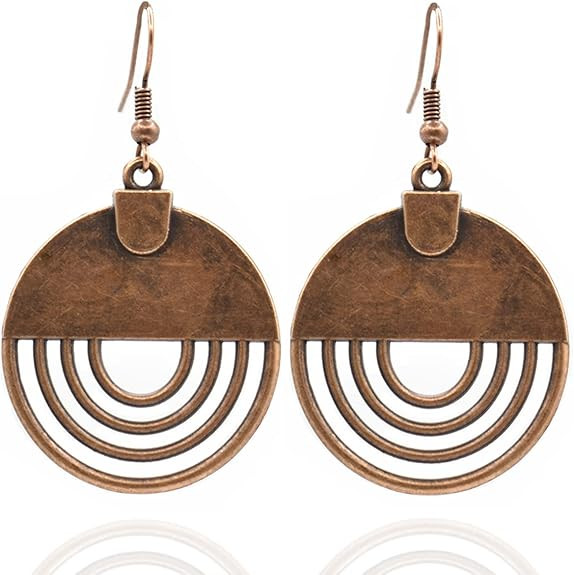 Bohemian Earrings - Dangle Boho Earrings - Brass Dangle Earrings - Boho Jewelry - Bohemian Jewelr... | Amazon (US)