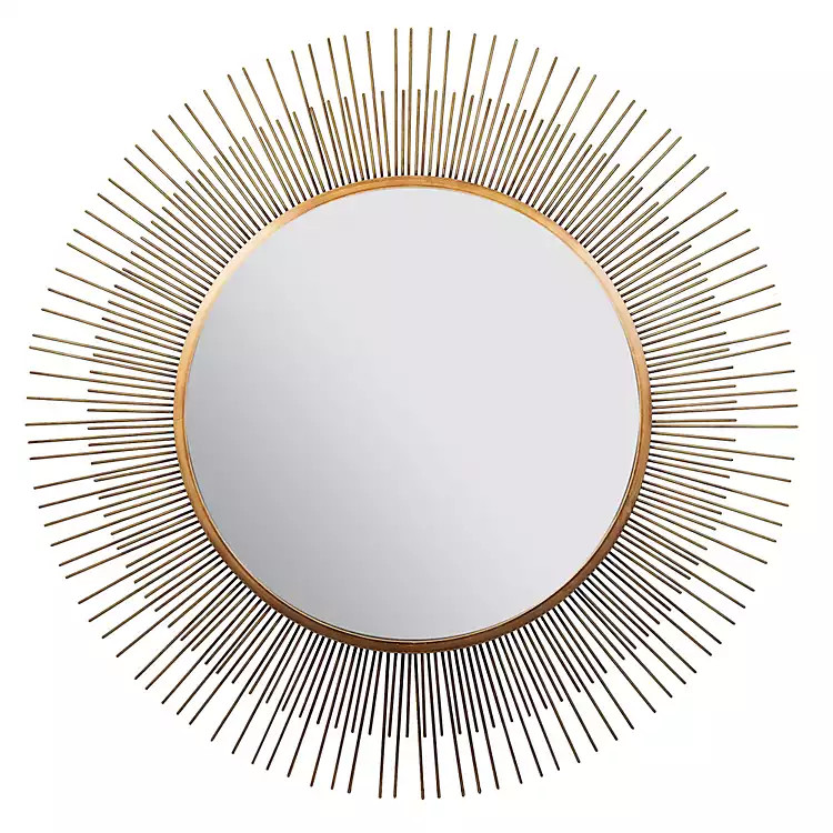Gold Metal Double Sunburst Mirror | Kirkland's Home