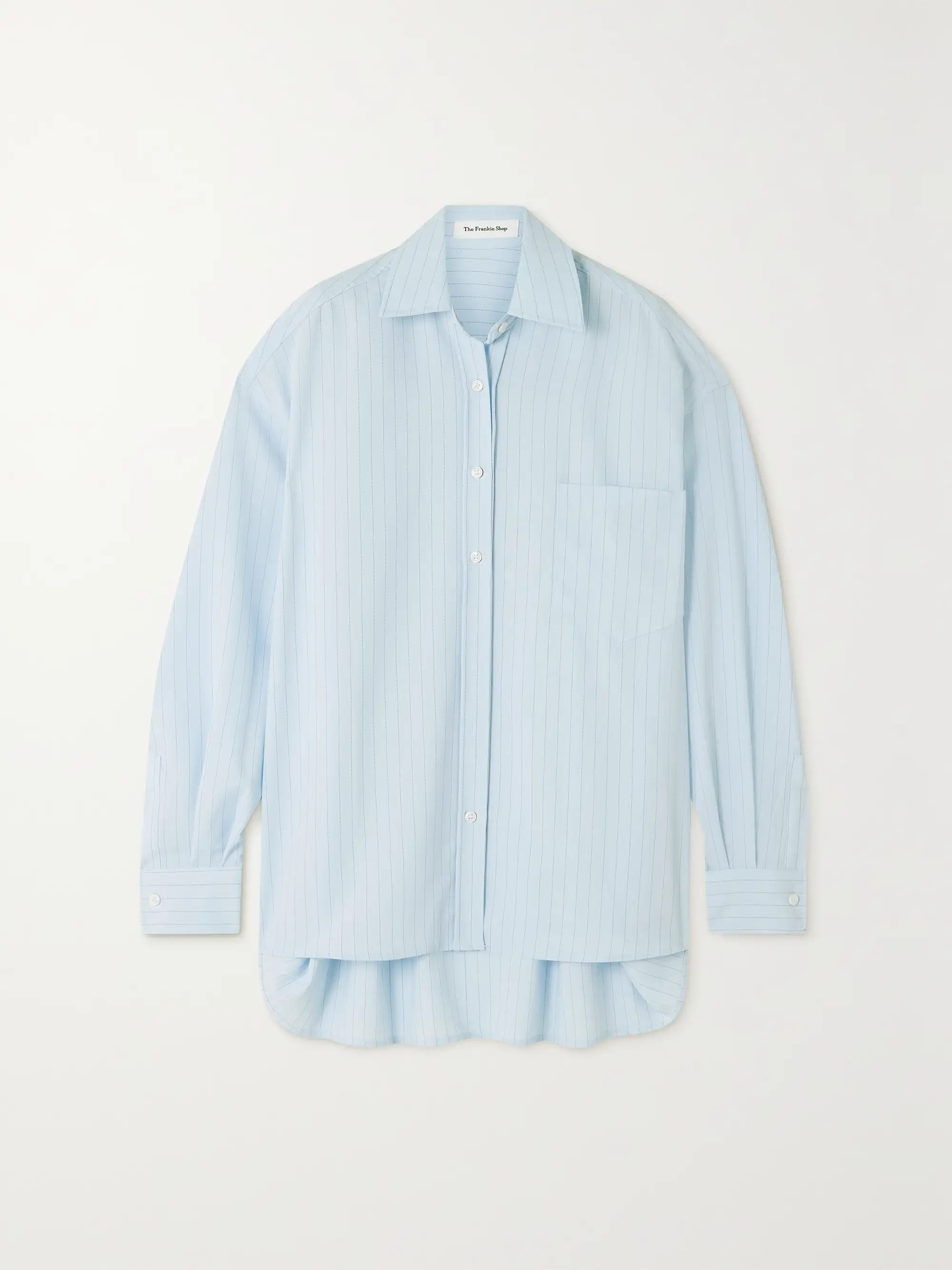 THE FRANKIE SHOP Georgia oversized striped crepe de chine shirt | NET-A-PORTER | NET-A-PORTER APAC