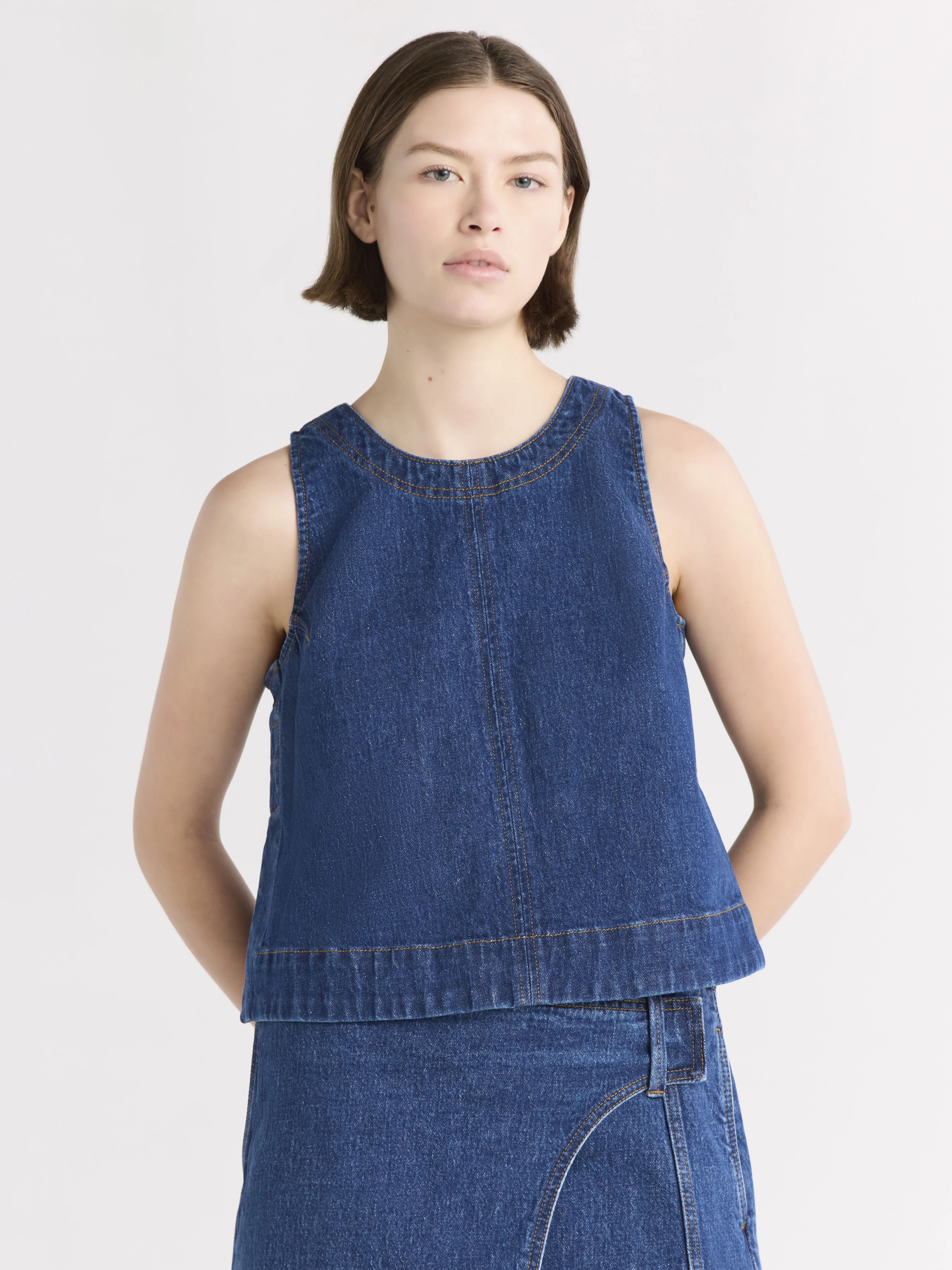 Free Assembly Women's Boxy Cropped Sleeveless Top, Sizes XS-XXL | Walmart (US)