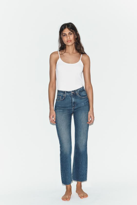 TRF CROPPED FLARE HIGH-WAIST JEANS | Zara UK