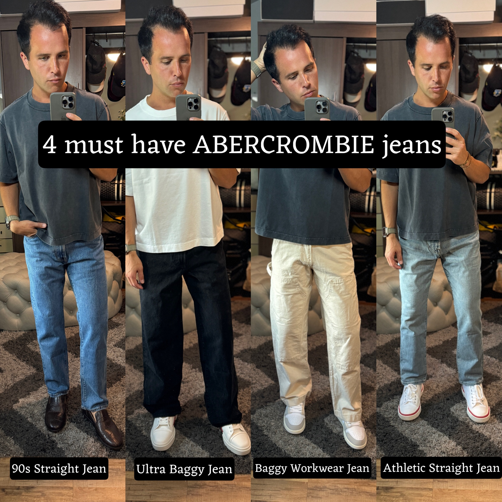 Abercrombie Jeans sale is happening. Over the years I’ve realized some of the best jeans are from Abercrombie. These are 4 of my favorite. Starting with the 90s straight jean a true classic with the best washes. If you’re gonna do baggy the ultra baggy jeans in black will always be cool. The cream workwear jeans are a perfect take on classic carpenters. Athletic stretch jeans are the perfect everyday jean. #abercrombiemensale #abercrombiesale #abercrombiejeans #jeanssale #backtoschool #westernjeans #jeans #mensstyle #mensfashion #mensootd

#LTKMens #LTKxAF #LTKSaleAlert