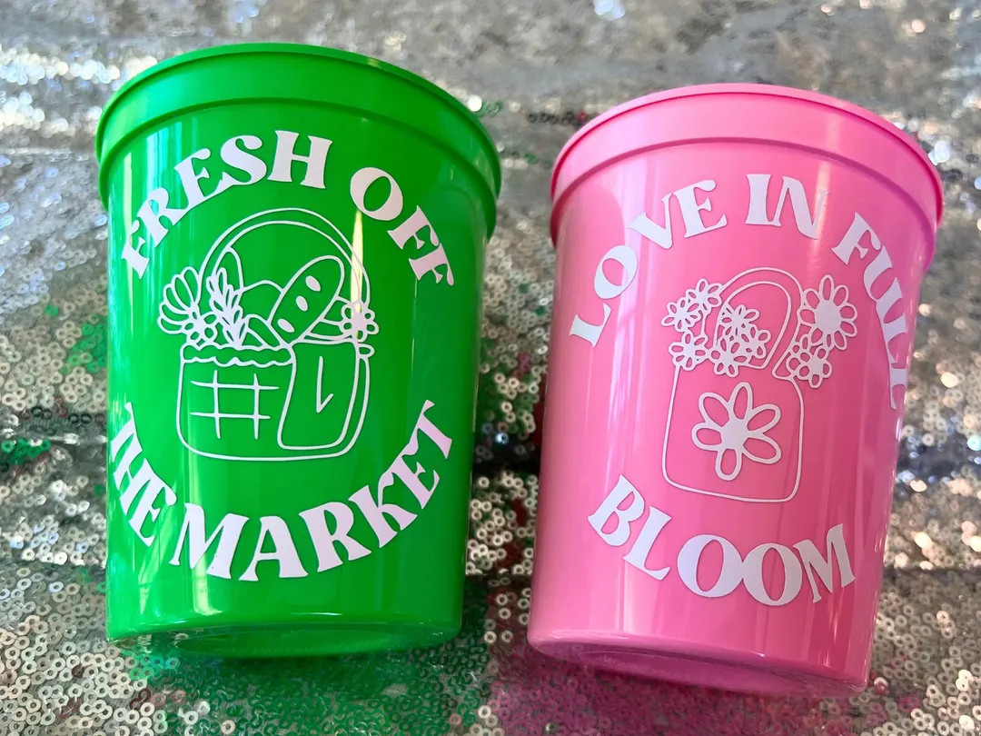 MARKET FRESH Stadium Cups for Bachelorette Party | Bach Favors, Spring Party Decor, Fresh off the... | Etsy (US)