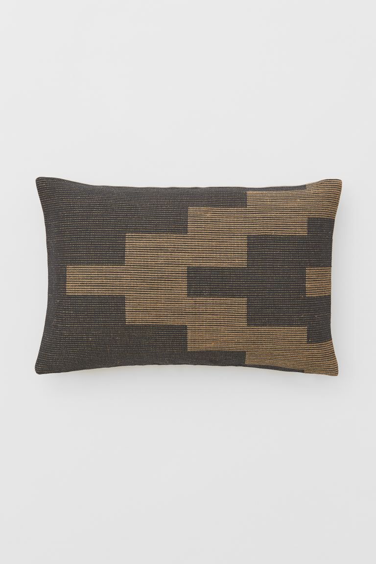 Jacquard-patterned jute-blend cushion cover | H&M (US + CA)