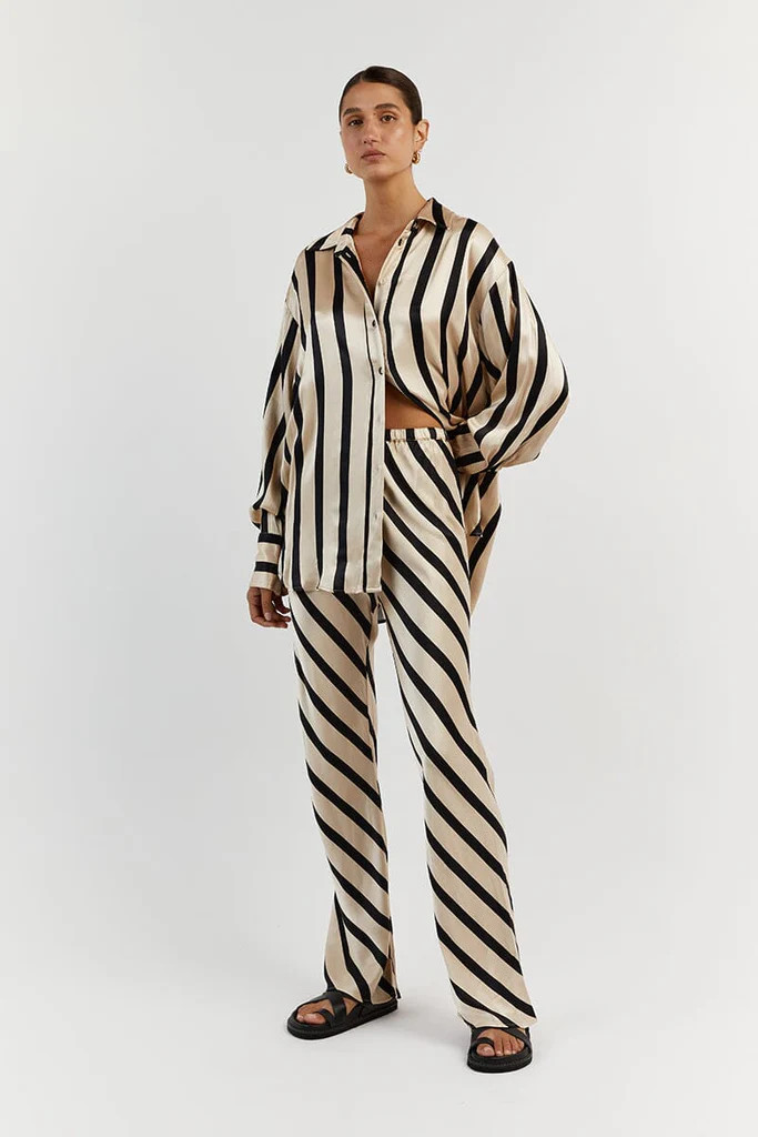 PIPPA STONE SATIN BIAS CUT PANT | DISSH