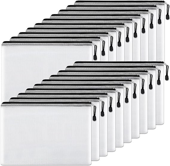 EOOUT 20pcs Mesh Zipper Pouch Bags Black Zipper Bags for Organizing Storage Waterproof Letter Siz... | Amazon (US)