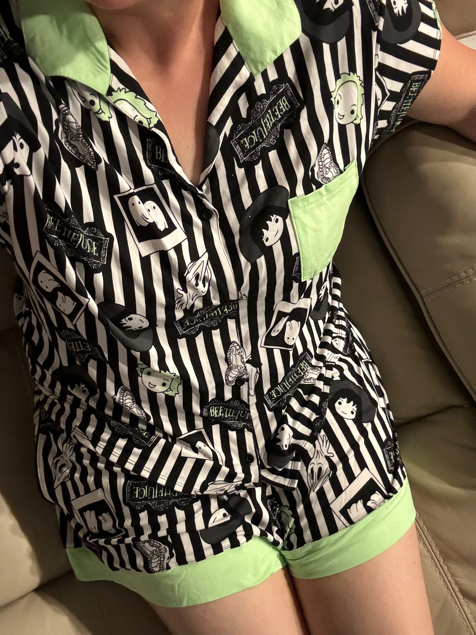 It’s bedtime! Celebrate the Halloween season and get ready to relax and lounge in this Beetlejuice Top and Shorts Pajama Set. This two-piece set features colorful prints of your favorite ghost with the most on a button-up short-sleeve top. The pajama shorts have a pull-on style and side-seam pockets to hold your smaller items. Create your own look and mix and match this set with your favorite character tees and pants.

Who’s excited for Beetlejuice Beetlejuice?!

#LTKSeasonal #LTKFallSale #LTKFindsUnder50