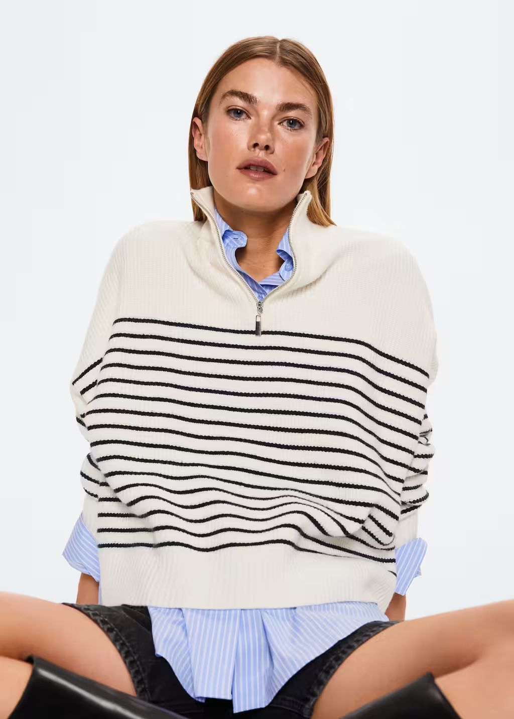 Striped knit sweater -  Women | Mango United Kingdom | MANGO (UK)
