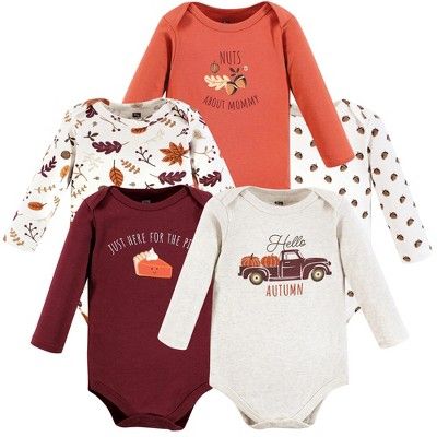 Hudson Baby Unisex Baby Cotton Long-Sleeve Bodysuits, Hello Autumn | Target