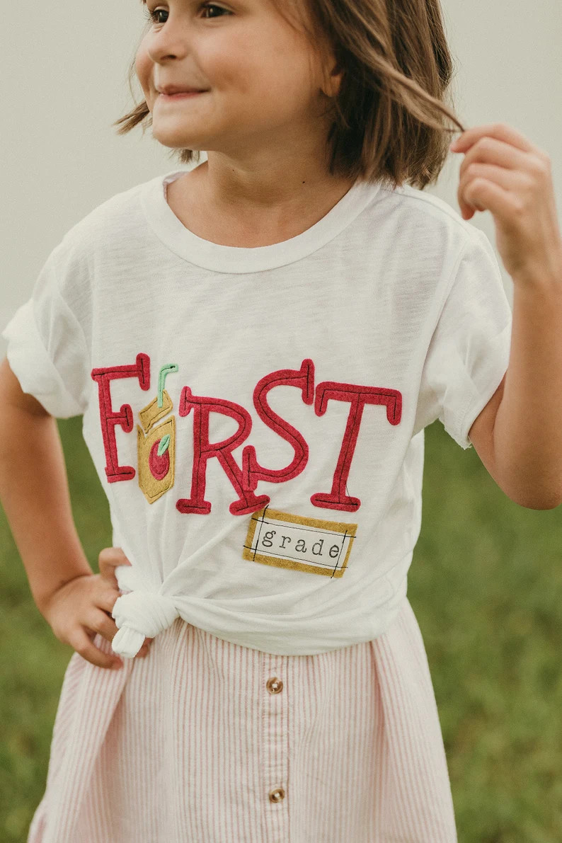 Hello First Grade Tee First Day of School Shirt Kids Back to School Toddler Gift for Boy Girl Kid... | Etsy (US)