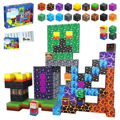 160PCS Magnetic Blocks, Magnet Building Cube, Build 3D Volcano Adventure Set, Montessori Sensory Toys for Kids Ages 3+, Preschool STEM Educational Toys, Christmas Birthday Gifts for Boys & Girls | Amazon (US)
