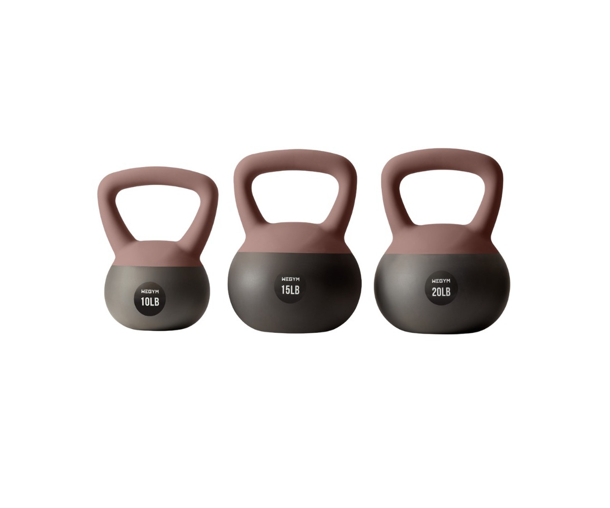 WeGym Soft Kettlebell 3pc Set, Impact-Resistant Base and Anti-Slip, Wide-Grip Handle - Rose | Macy's