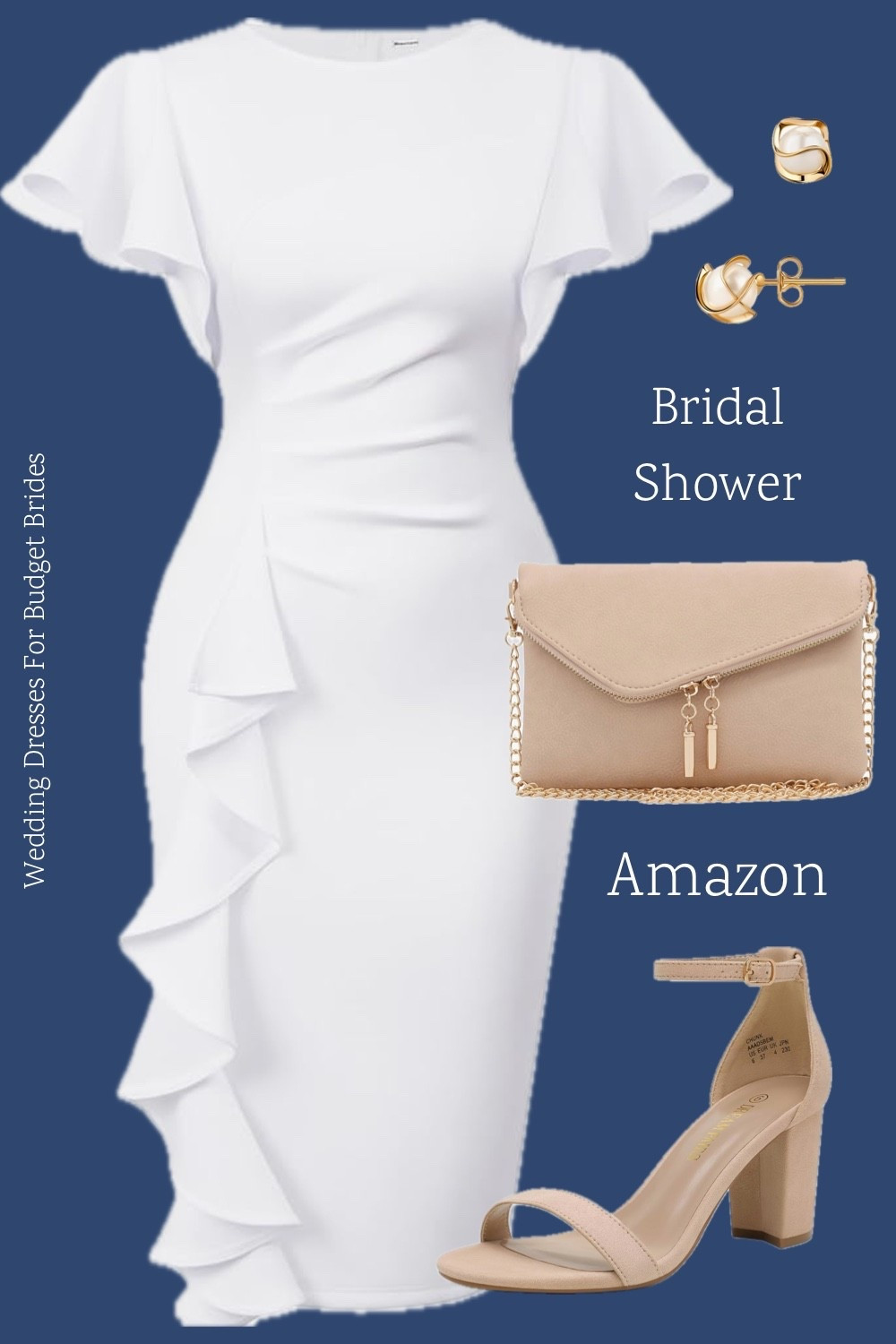 White ruffle midi dress with accessories on Amazon for the bride to be. 

Engagement photo shoot dress, engagement party dress, bachelorette party dress, bridal shower dress, rehearsal dinner dress, after party dress, reception dress. 

#LTKSeasonal #LTKWedding