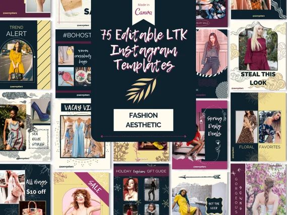 75 Fashion LTK Templates for Canva - Influencer, Blogger, Affiliate Marketer - Liketoknow.it - Cu... | Etsy (CAD)