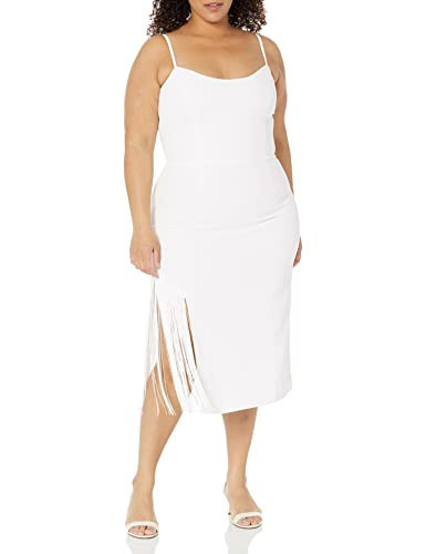 Dress the Population Women's Rory Sweetheart Crepe Midi Dress, Off White, Small | Amazon (US)