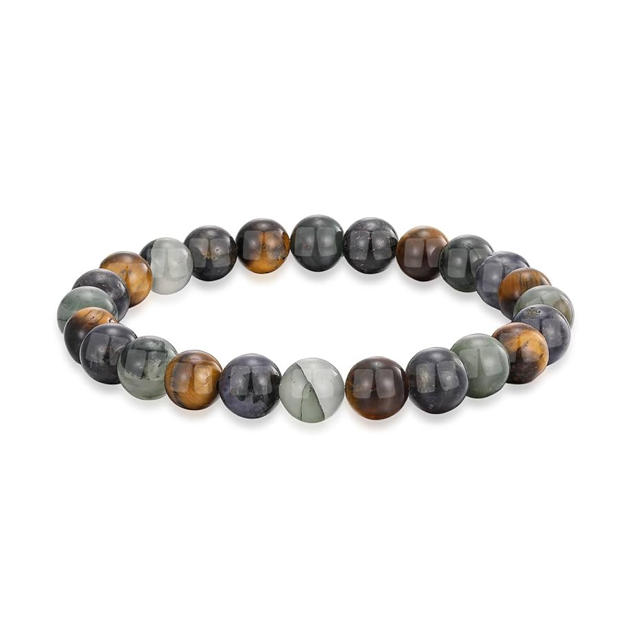 Crystal Vibe Triple Protection Bracelet - 8mm Beaded Bracelet for Women Men - Natural Stones of T... | Amazon (US)