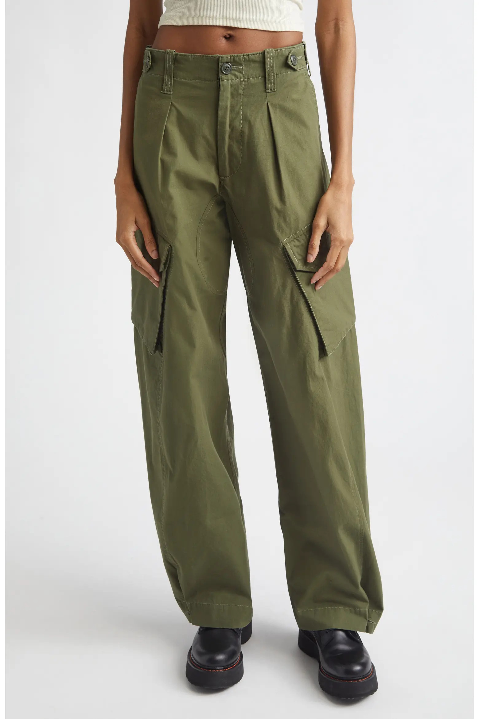 Pleated Barrel Leg Cargo Pants (Women) | Nordstrom | Nordstrom
