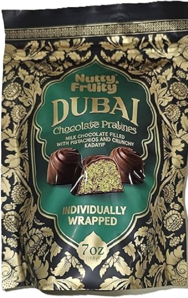 Nutty Fruity Dubai Chocolate Pralines, Milk Chocolate with Pistachios and Crunchy Kataifi, Indivi... | Amazon (US)