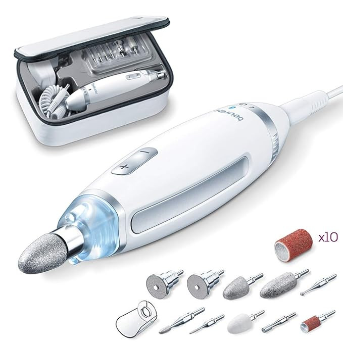 Beurer MP62 Professional Nail Drill Kit, Portable Electric File Machine with 10 Attachments & 10 ... | Amazon (US)