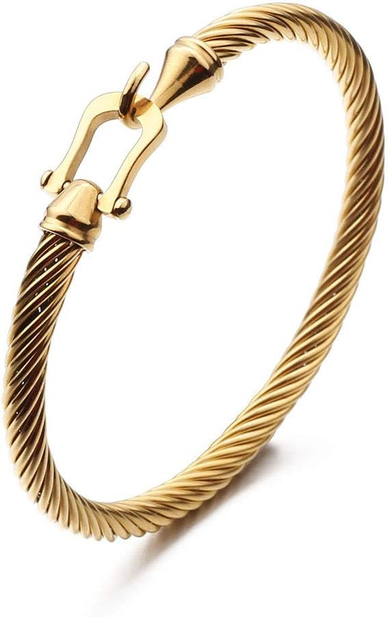 COLORFUL BLING Unisex Stainless Steel Cable Wire Bracelets Charm Bangle Bracelet Best Friend Sist... | Amazon (US)