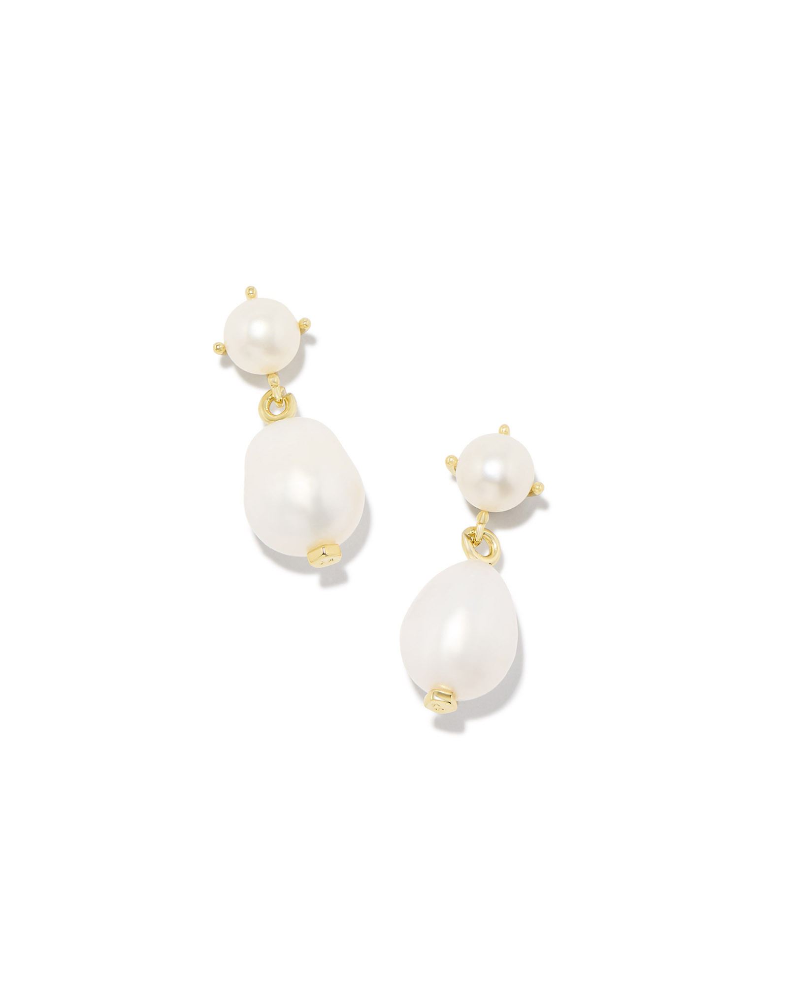 Eve Gold Drop Earrings in White Pearl | Kendra Scott
